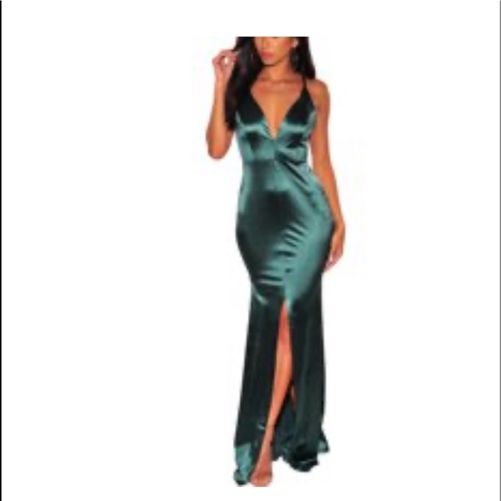 V neck glamour style maxi